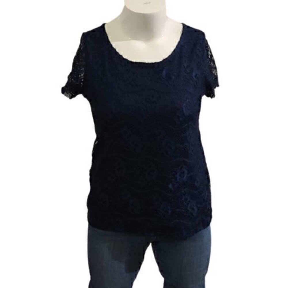 [Lynn Ryan] Blue Lace Top- Size XL